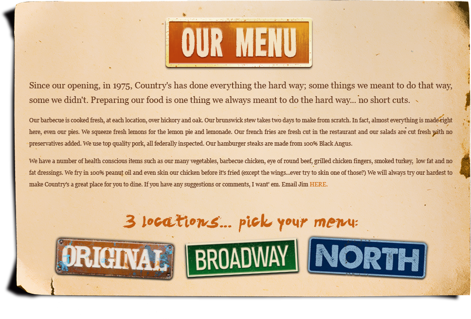 Country's Barbecue » Menu